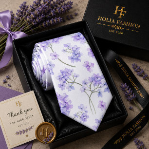 Floral Purple Lavender Neck Tie