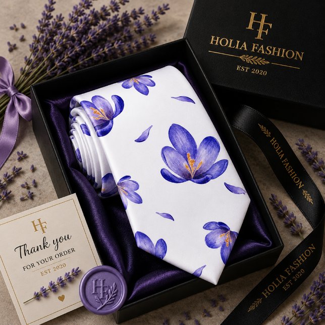Floral Purple Lavender Neck Tie (Creator Uploaded)