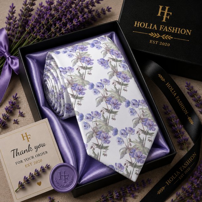 Floral Purple Lavender Neck Tie (Creator Uploaded)