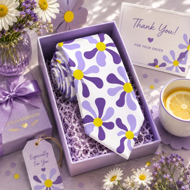 Floral Purple Lavender Neck Tie (Creator Uploaded)