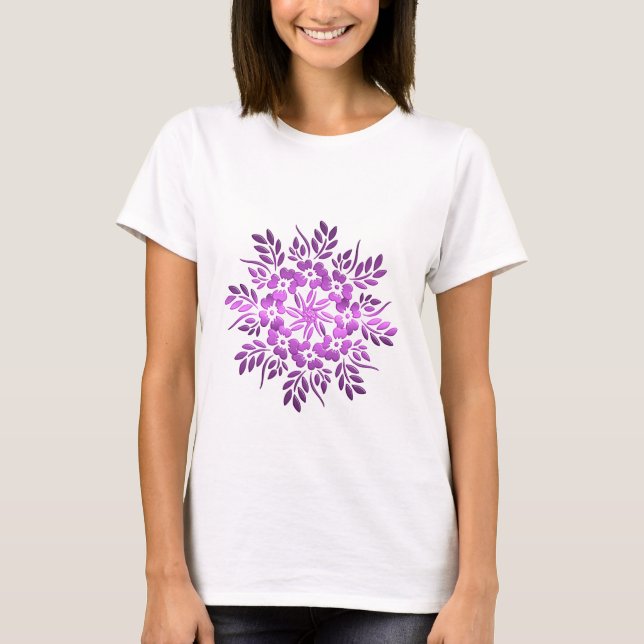 Floral  Purple Mandala T-Shirt (Front)