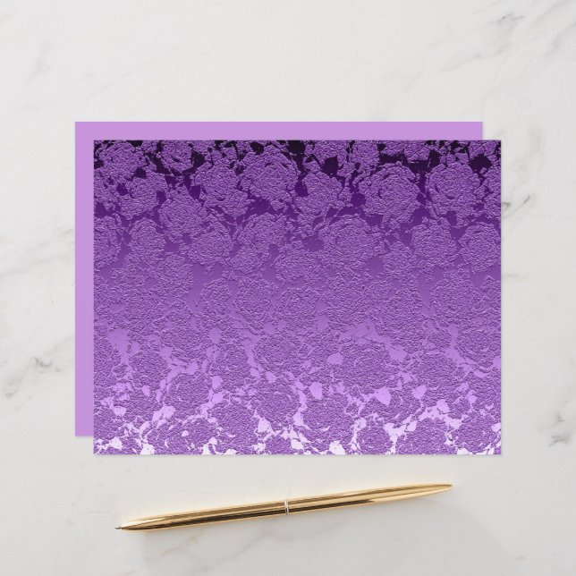 Floral Purple Mauve Colour Print Succulent Pattern (Front/Back In Situ)