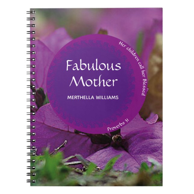 Floral Purple MOTHER'S DAY Fabulous Mother Notebook (Front)