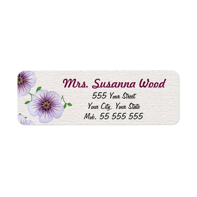 Floral Purple Name on White Structure (Front)
