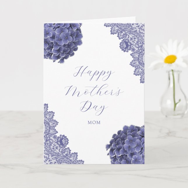 Floral Purple Photo Happy Mother's Day Card (Small Plant)