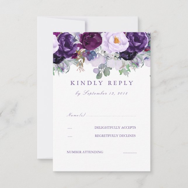 Floral Purple RSVP (Front)
