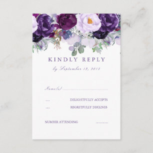 Floral Purple RSVP Card