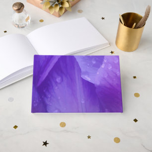 Floral Purple Watercolor Elegant Tulip Guest Book