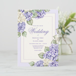 Floral Purple Watercolor Modern Wedding Invitation