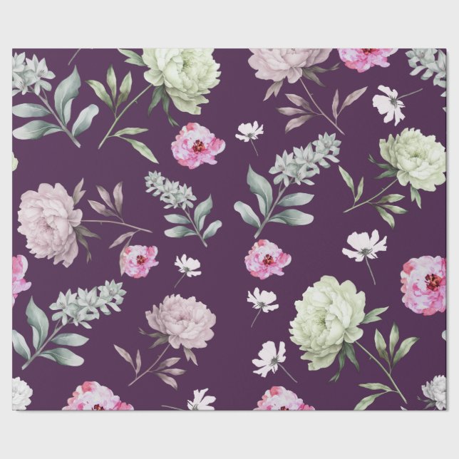 Floral Purple Wrapping Paper (Seam)