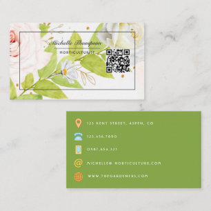 Floral QR Code Business Card