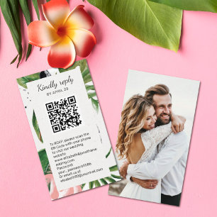 Floral QR Code photo online RSVP Enclosure