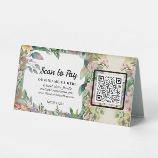 Floral QR code Scan To Pay Pop-Up Market Vendor