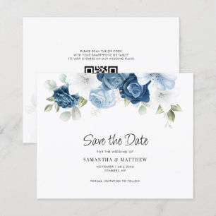 Floral QR Code Wedding Save the Date