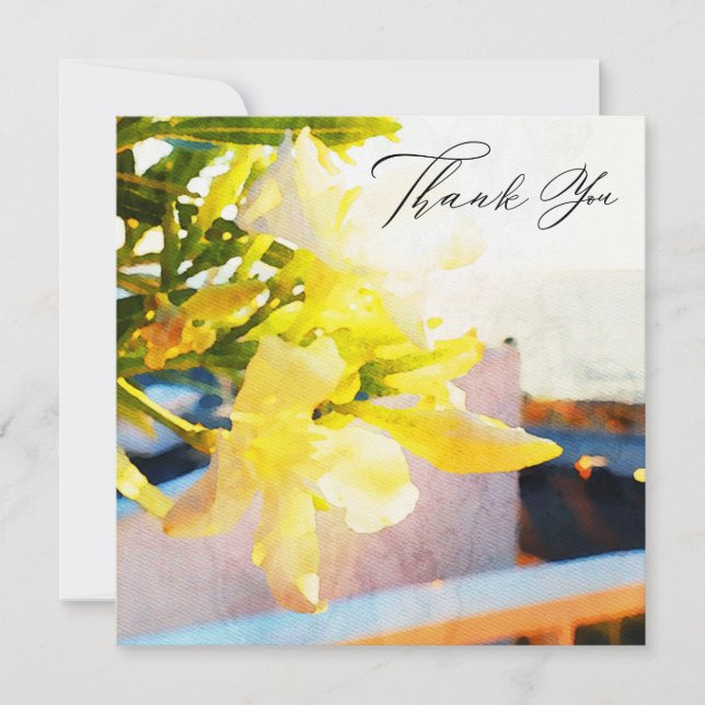 *~* Floral - QR PHOTO AR15 Elegant Artsy Wedding Thank You Card (Front)