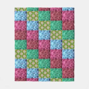floral quilt design fleece blanket