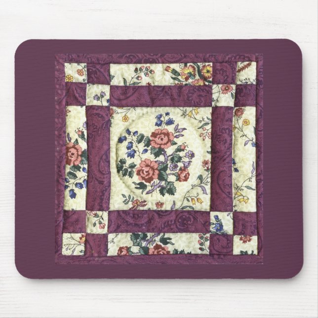 Floral Quilt Mousepad (Front)