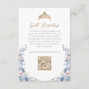 Floral Quinceanera Gift Registry Enclosure Card