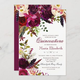 Floral Quinceanera Invitation