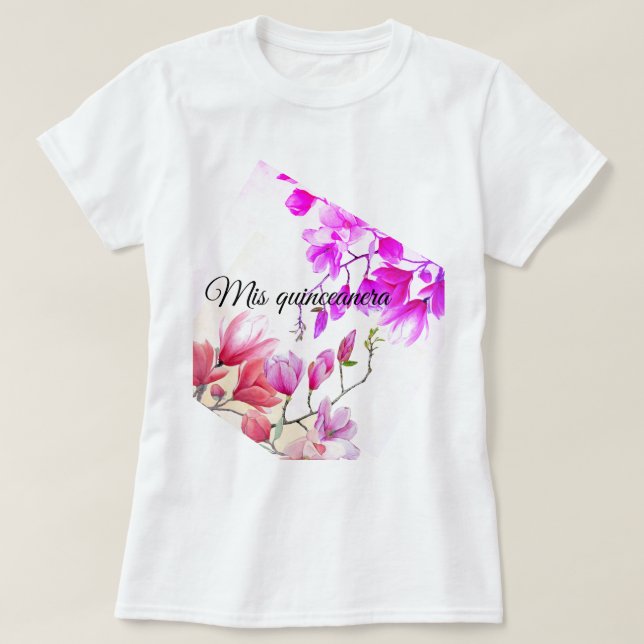 floral Quinceanera T-Shirt (Design Front)