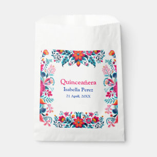 Floral Quinceanera White Mexican Fiesta Birthday Favour Bags