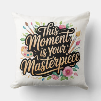 Floral Quote Design Throw Pillow