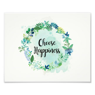 Floral Quote Print, Inspirational Quote Watercolor Photo Print