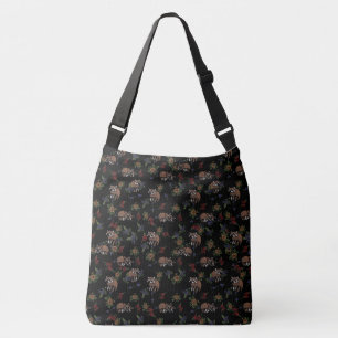 Floral Raccoons Cute Sleeping Raccoon Crossbody Bag