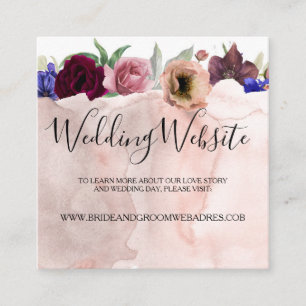 Floral Radiant Bloom Wedding Website Enclosure Card