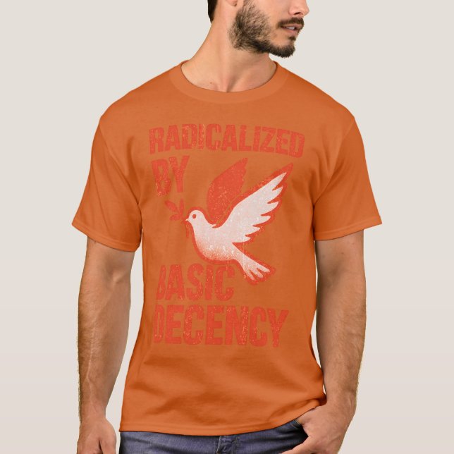 Floral Radicalised by Basic Decency Feminist Activ T-Shirt (Front)