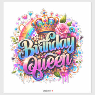 Floral Rainbow Birthday Queen