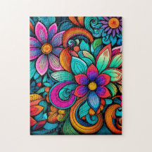 Floral Rainbow Jigsaw Puzzle