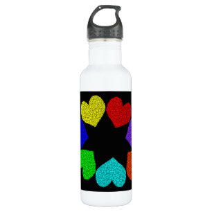 Floral Rainbow Love Hearts 710 Ml Water Bottle