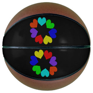 Floral Rainbow Love Hearts Basketballs