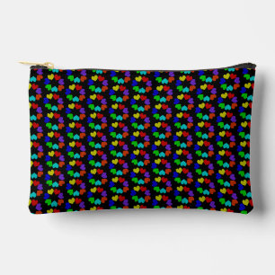 Floral Rainbow Love Hearts Patterned Accessory Pouch