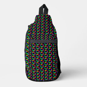 Floral Rainbow Love Hearts Patterned Sling Bag