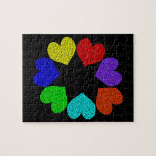 Floral Rainbow Love Hearts Puzzle