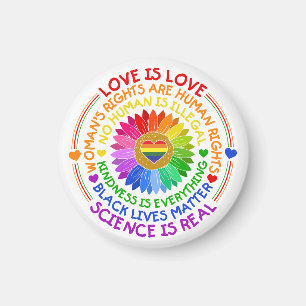 Floral Rainbow Political and Social Stand Magnet