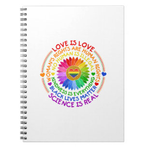 Floral Rainbow Political and Social Stand Notebook