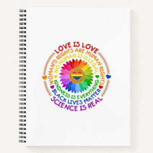 Floral Rainbow Political and Social Stand  Notebook