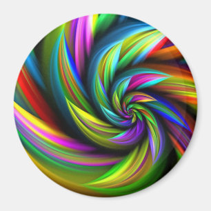 Floral Rainbow Spiral Flower Magnet