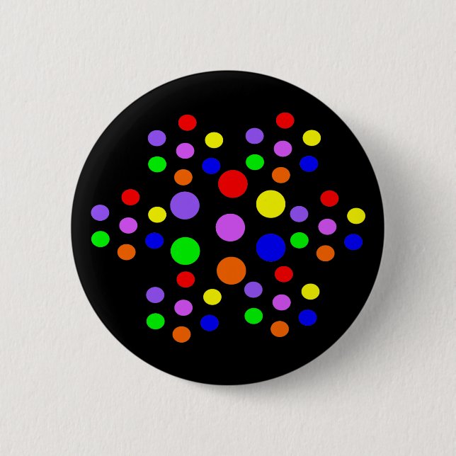Floral Rainbow Spots Button (Front)