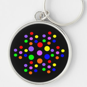 Floral Rainbow Spots Keychain