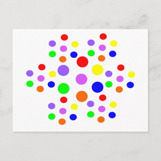 Floral Rainbow Spots Postcard (Front)