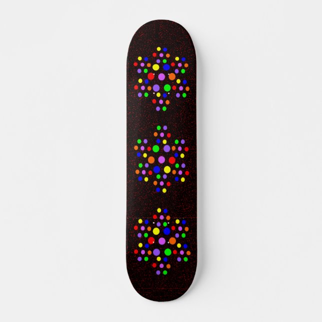 Floral Rainbow Spots Skateboard (Front)