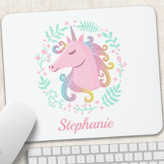 Floral Rainbow Unicorn Mouse Mat (Creator Uploaded)