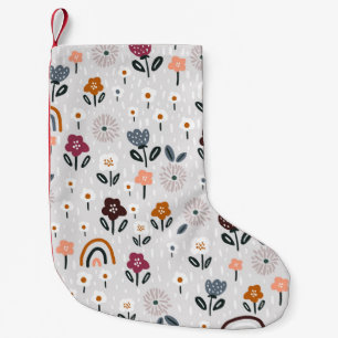Floral Rainbows: Hand Drawn Seamless Texture Small Christmas Stocking