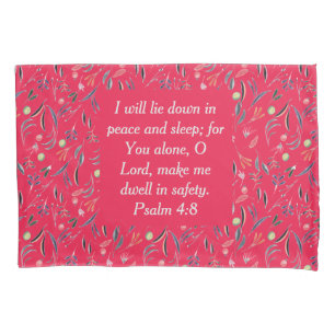 FLORAL Raspberry Peace Sleep Safety Christian Pillowcase