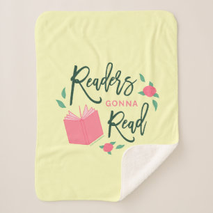 Floral Readers Gonna Read Bookish Sherpa Blanket