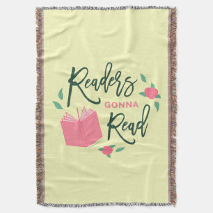 Floral Readers Gonna Read Bookish Throw Blanket
